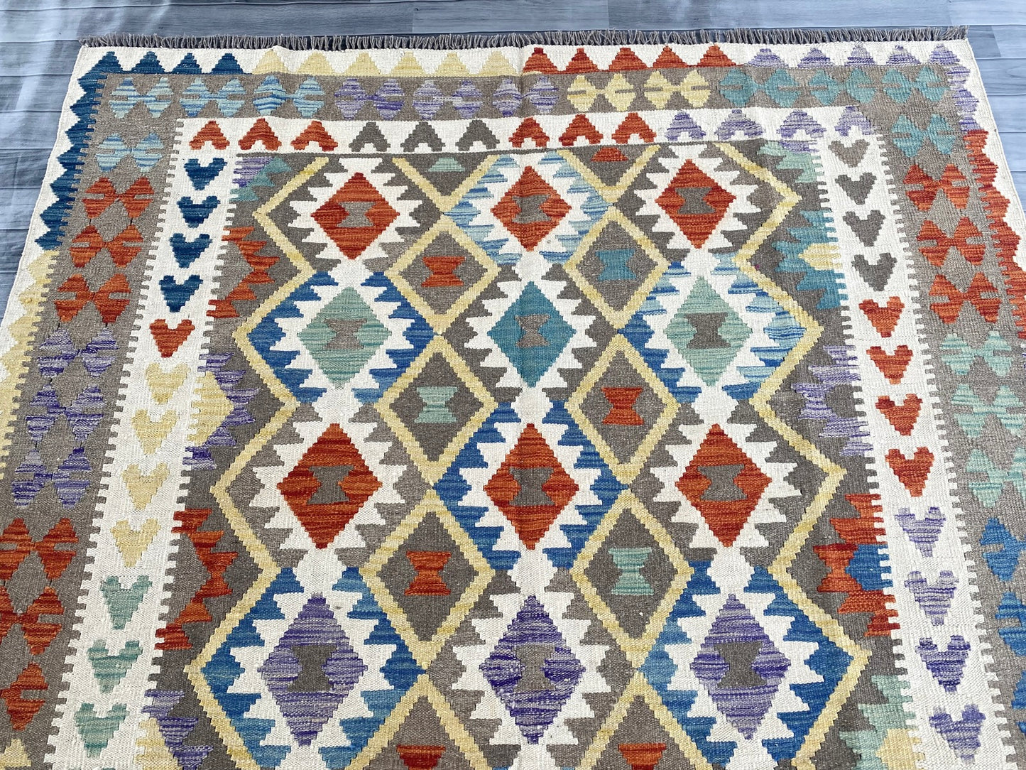 Handmade Afghan Chobi Kilim Rug 285 CM x  198 CM ( SS # 146 )