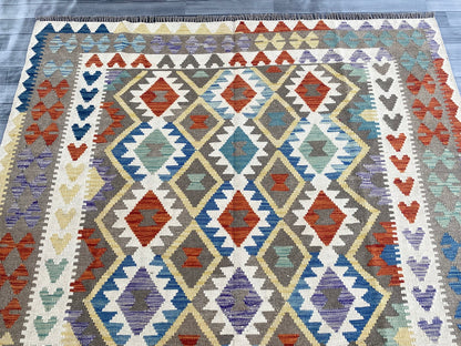 Handmade Afghan Chobi Kilim Rug 285 CM x  198 CM ( SS # 146 )