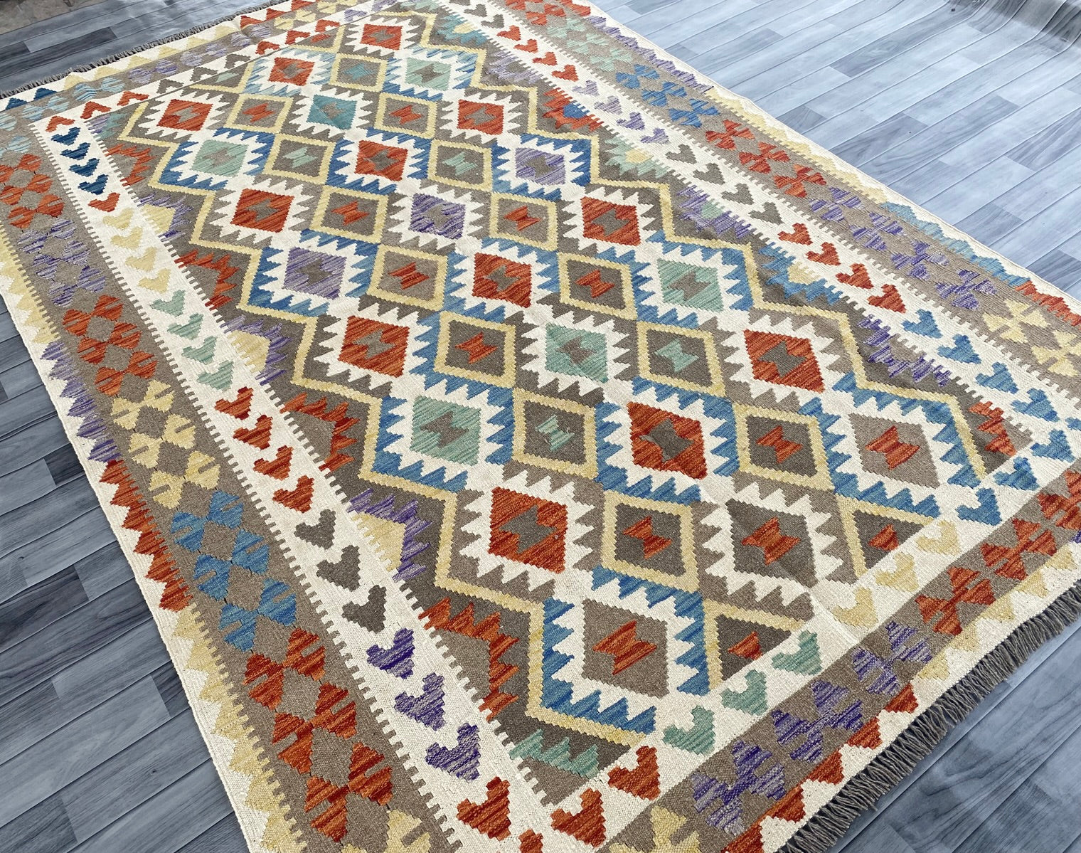 Handmade Afghan Chobi Kilim Rug 285 CM x  198 CM  SS # 146