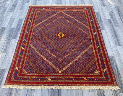 Handmade Afghan Tribal Meshwani Rug 190 CM x 160 CM KAS#999