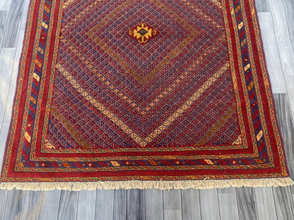 Handmade Afghan Tribal Meshwani Rug 190 CM x 160 CM KAS#999