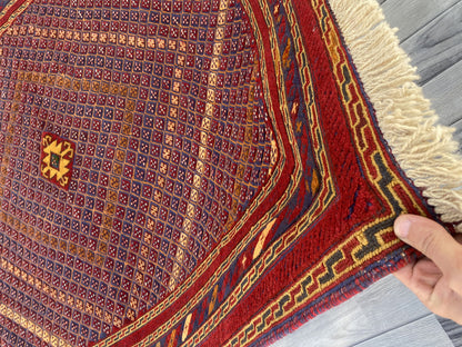 Handmade Afghan Tribal Meshwani Rug 190 CM x 160 CM KAS#999