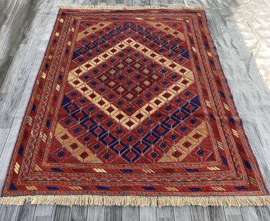 Handmade Afghan Tribal Meshwani Rug 200x158 cm KAS#773
