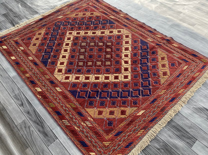 Handmade Afghan Tribal Meshwani Rug 200x158 cm KAS#773