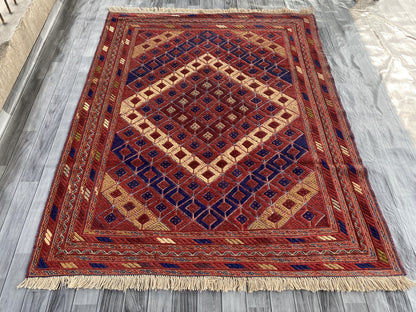 Handmade Afghan Tribal Meshwani Rug 200x158 cm KAS#773