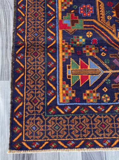 Handmade Afghan Traditional Balochi Rug 195CM x 110CM ES# 1191