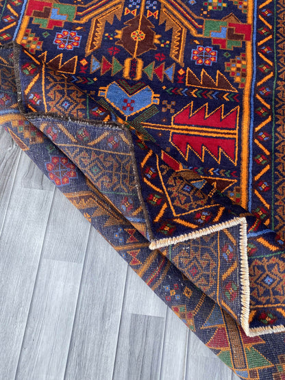 Handmade Afghan Traditional Balochi Rug 195CM x 110CM ES# 1191