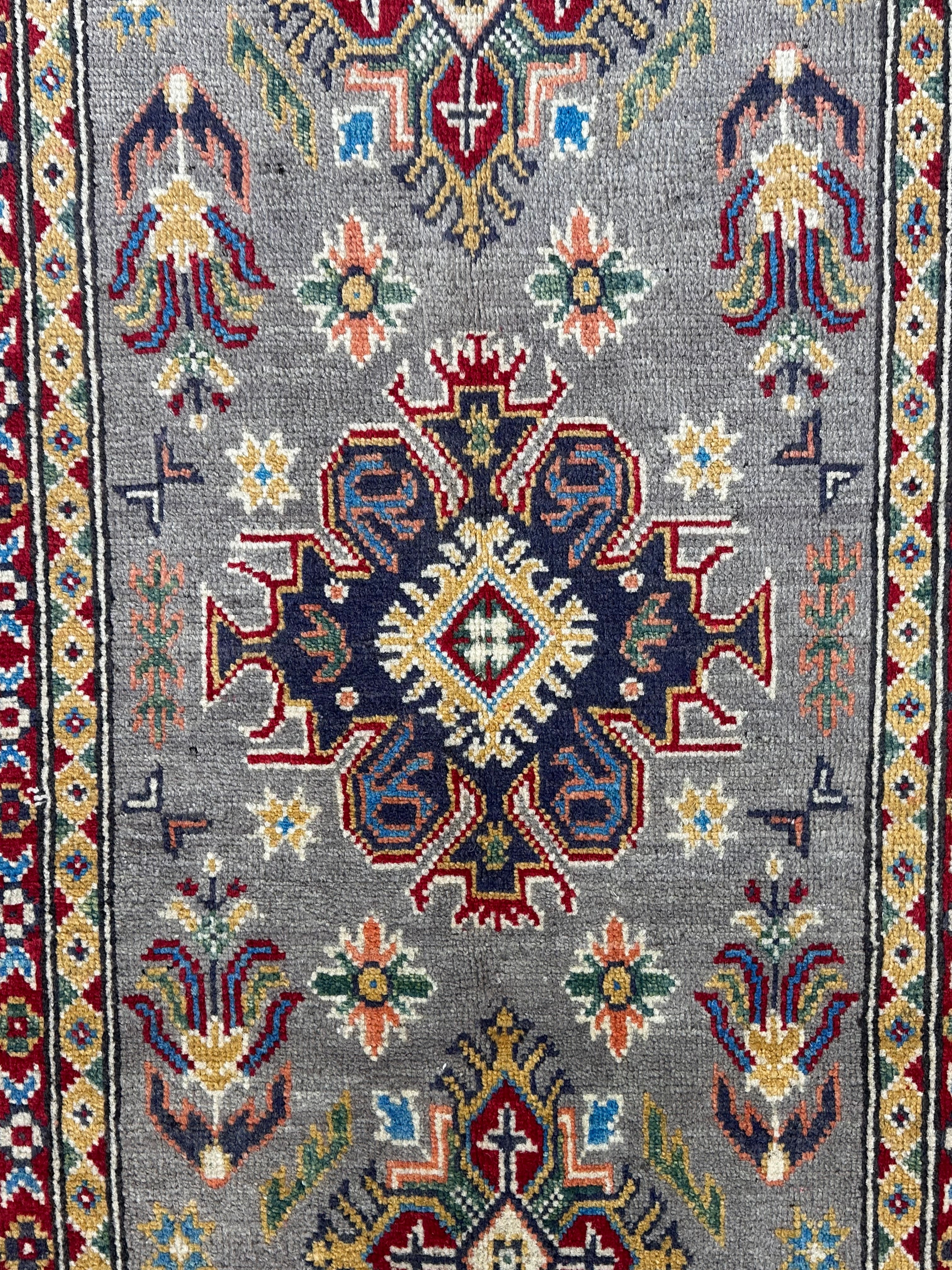 Handmade Afghan Traditional Kazak Wool Rug – 164 CM x 92 CM