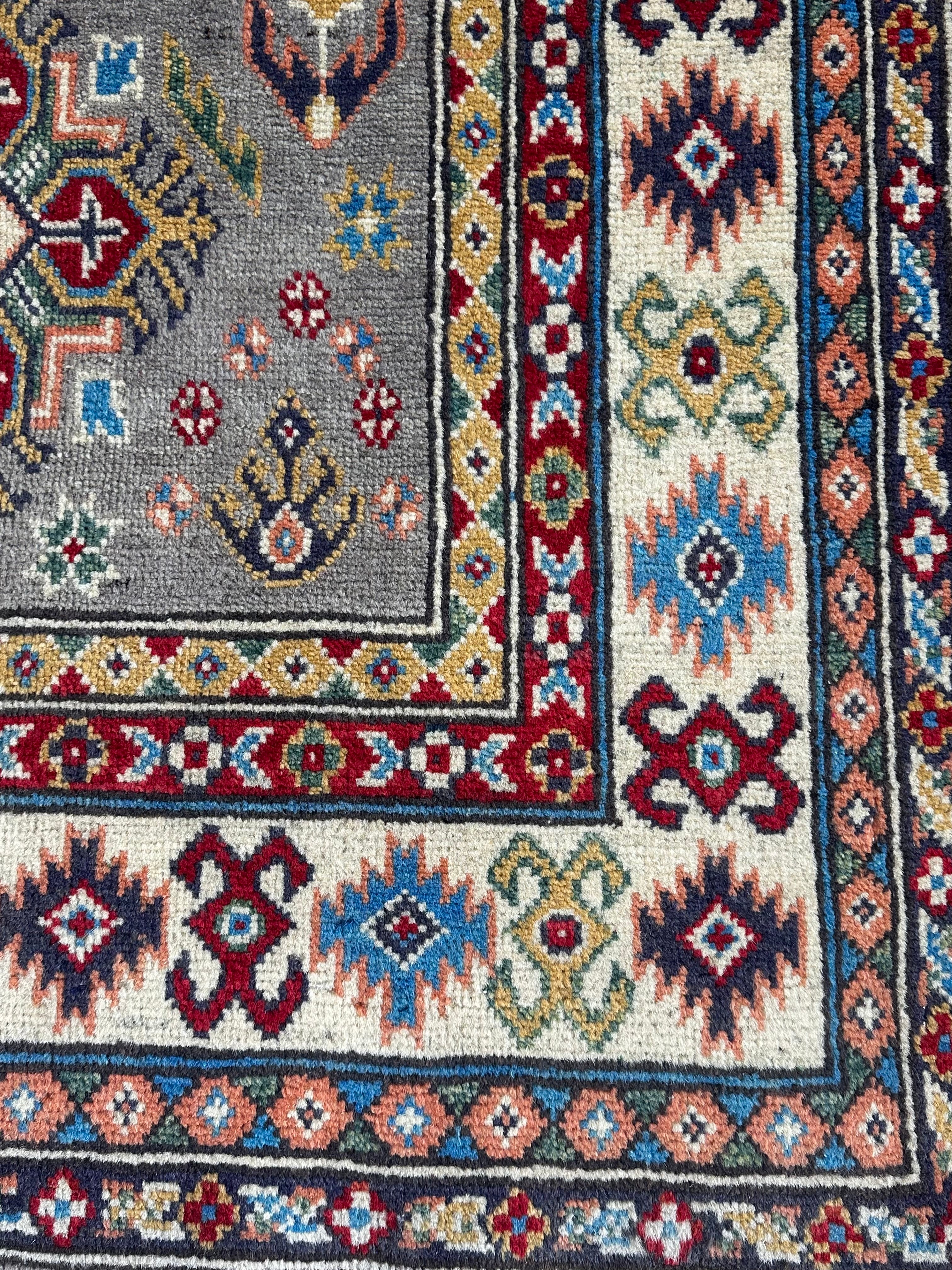 Handmade Afghan Traditional Kazak Wool Rug – 164 CM x 92 CM