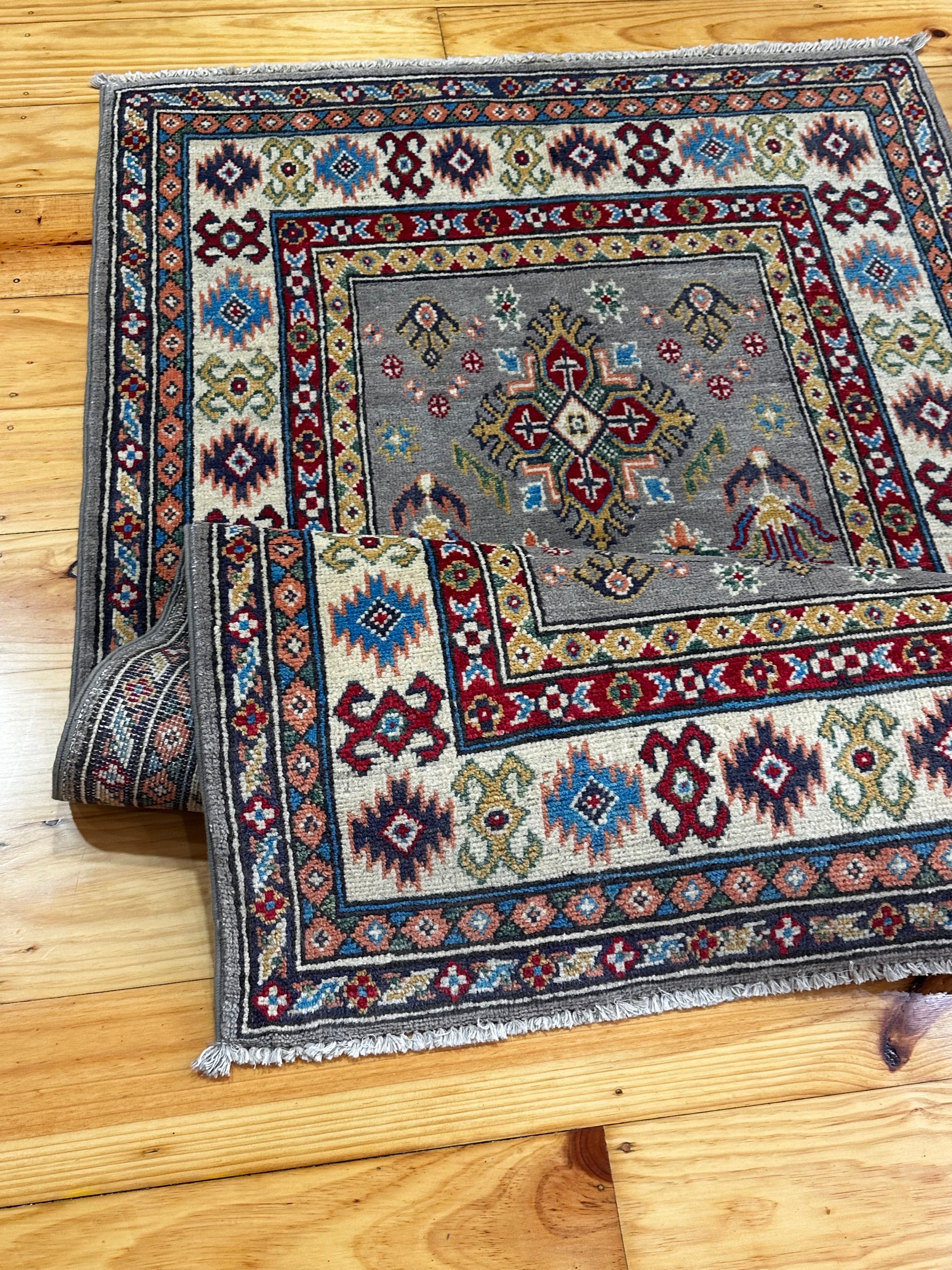 Handmade Afghan Traditional Kazak Wool Rug – 164 CM x 92 CM