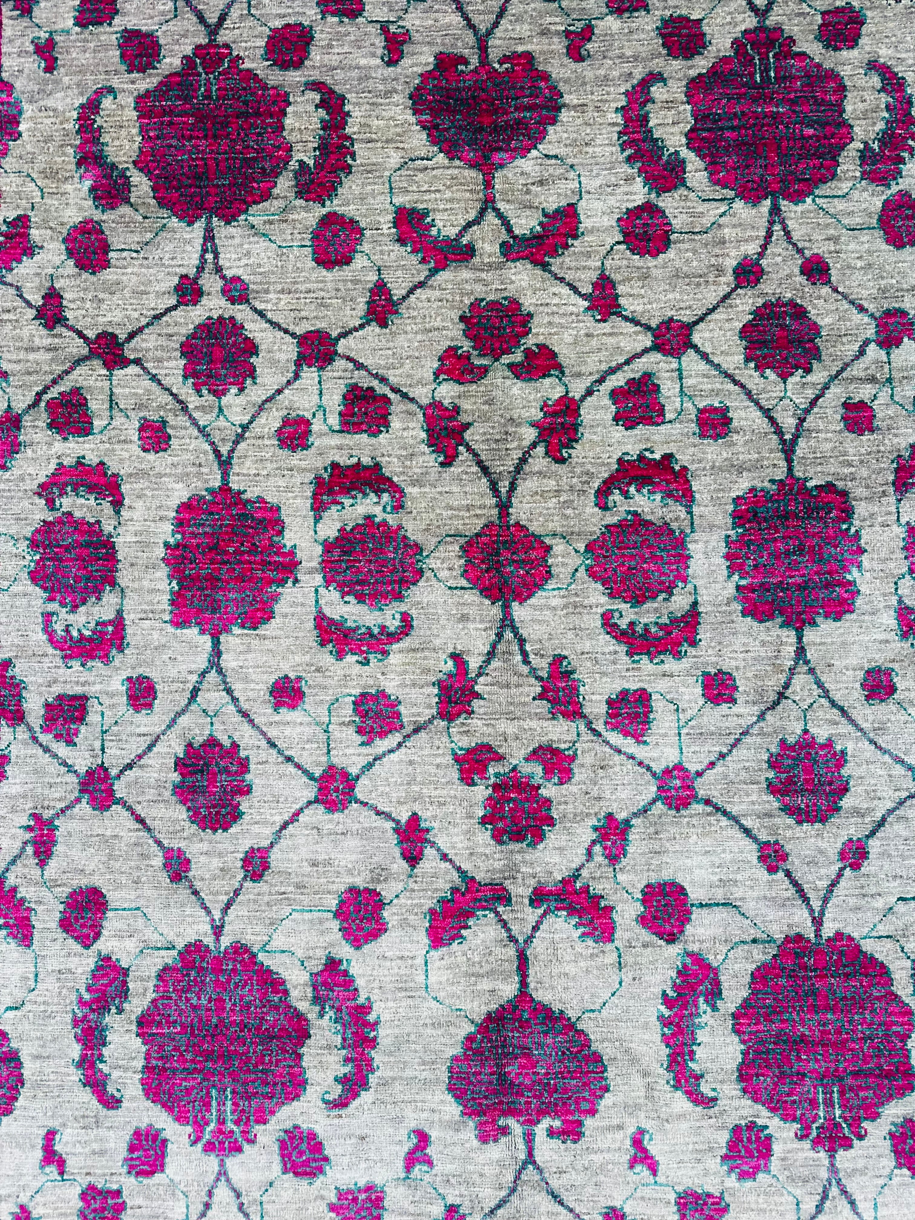 Hand-Knotted Kuchi Designed Rangarang Chobi Wool Rug 290 CM x 190 CM SK#2006
