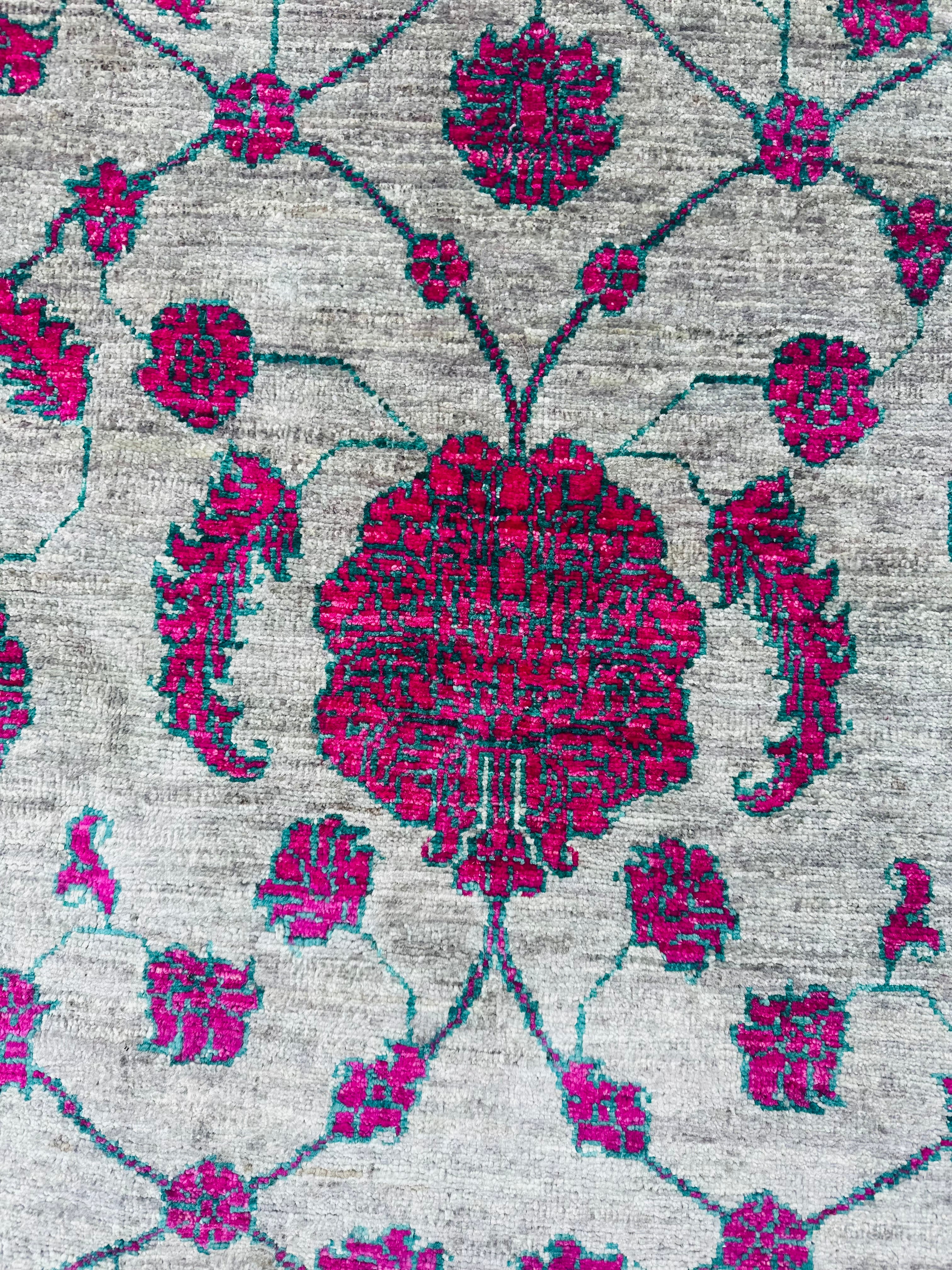 Hand-Knotted Kuchi Designed Rangarang Chobi Wool Rug 290 CM x 190 CM SK#2006