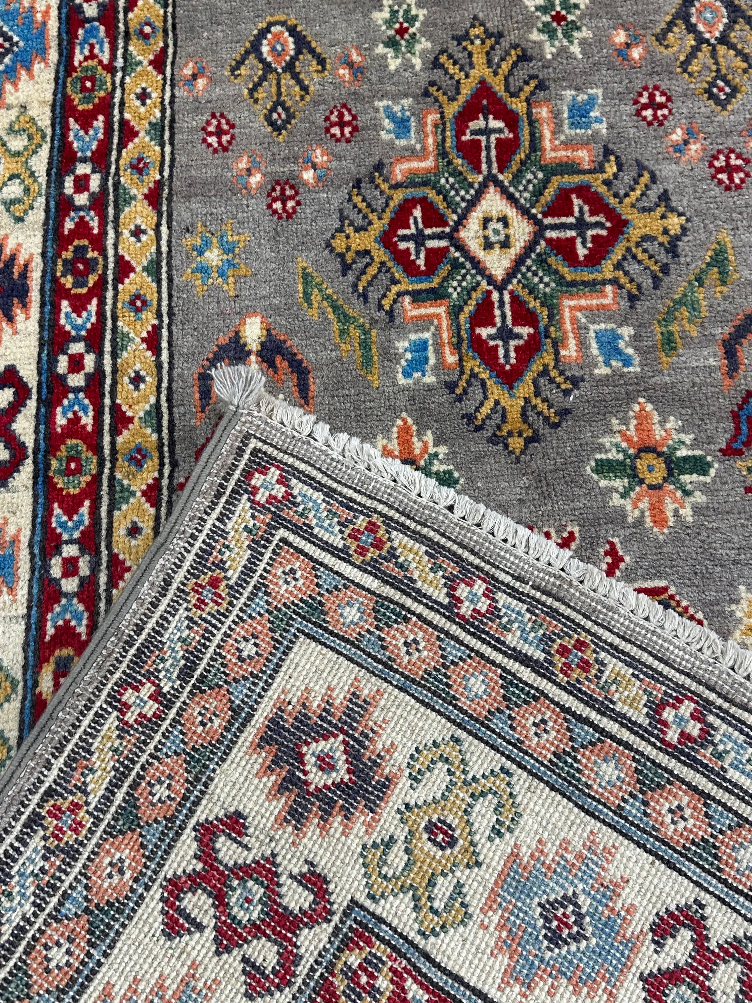 Handmade Afghan Traditional Kazak Wool Rug – 164 CM x 92 CM