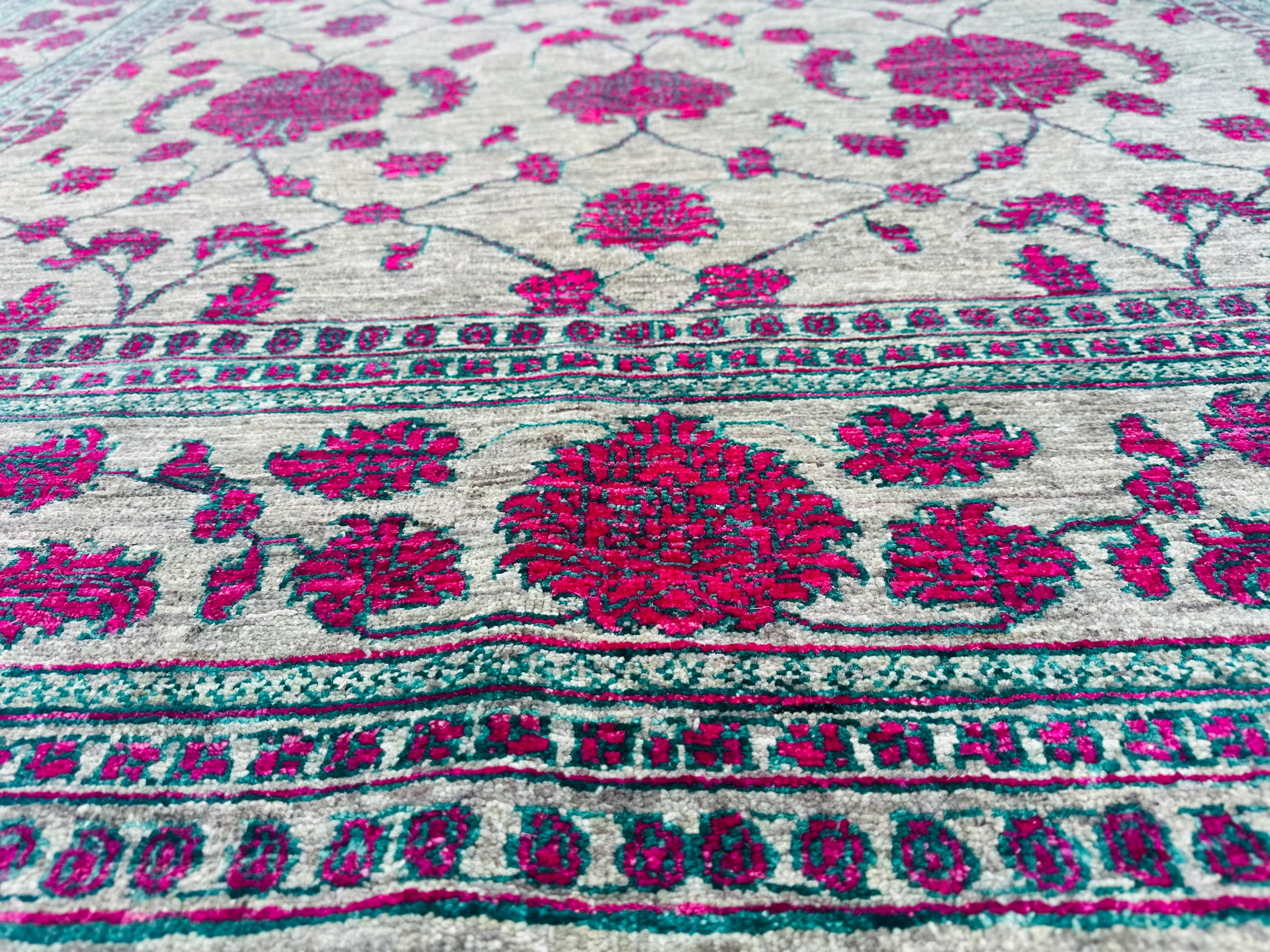 Hand-Knotted Kuchi Designed Rangarang Chobi Wool Rug 290 CM x 190 CM SK#2006