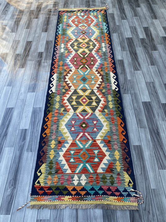 Handmade Flat Weave Kilim Rug (303 CM x 83 CM) SK#1061