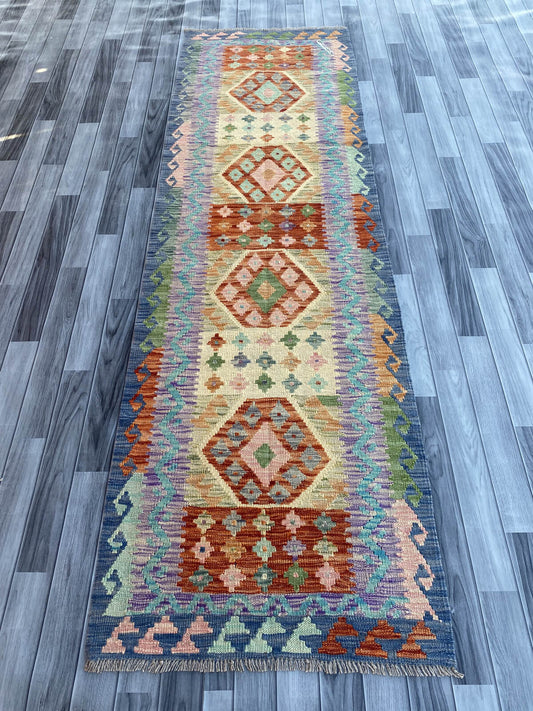 Handmade Flat Weave Kilim Rug (282 CM x 87 CM) SK#1062