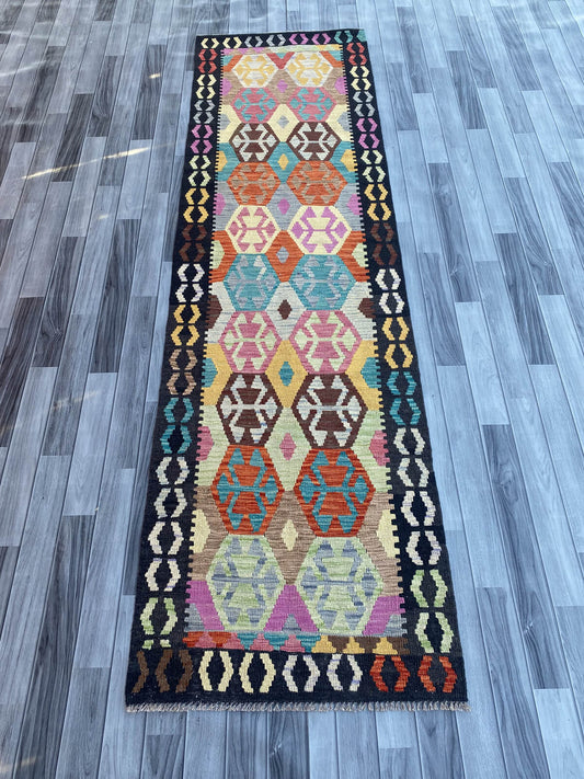 Handmade Flat Weave Kilim Rug (292 CM x 84 CM) SK#1063
