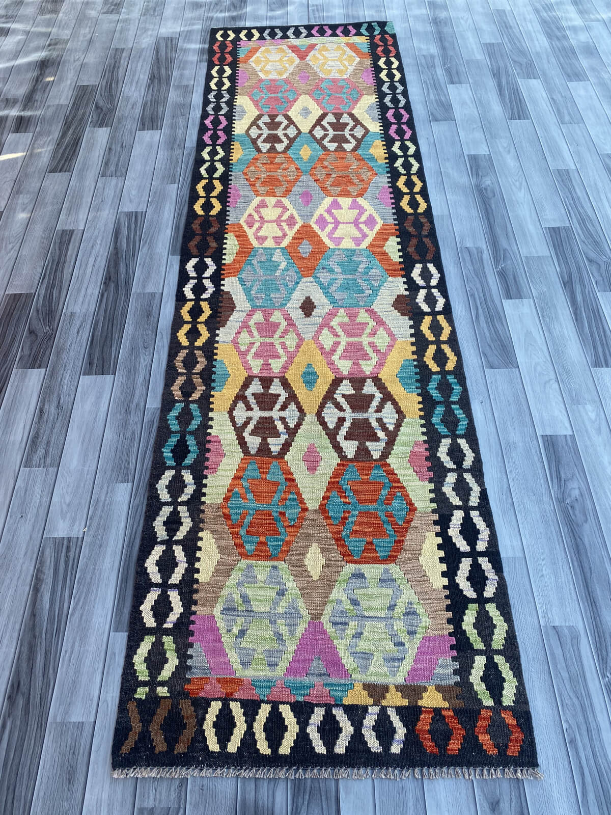 Handmade Flat Weave Kilim Rug (292 CM x 84 CM) SK#1063
