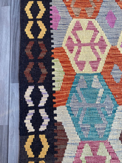 Handmade Flat Weave Kilim Rug (292 CM x 84 CM) SK#1063