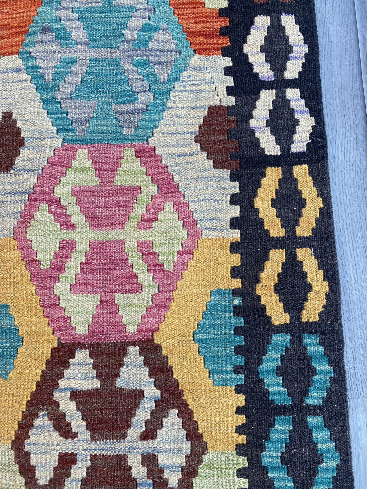 Handmade Flat Weave Kilim Rug (292 CM x 84 CM) SK#1063