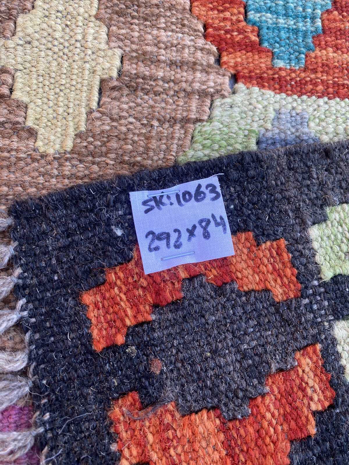 Handmade Flat Weave Kilim Rug (292 CM x 84 CM) SK#1063