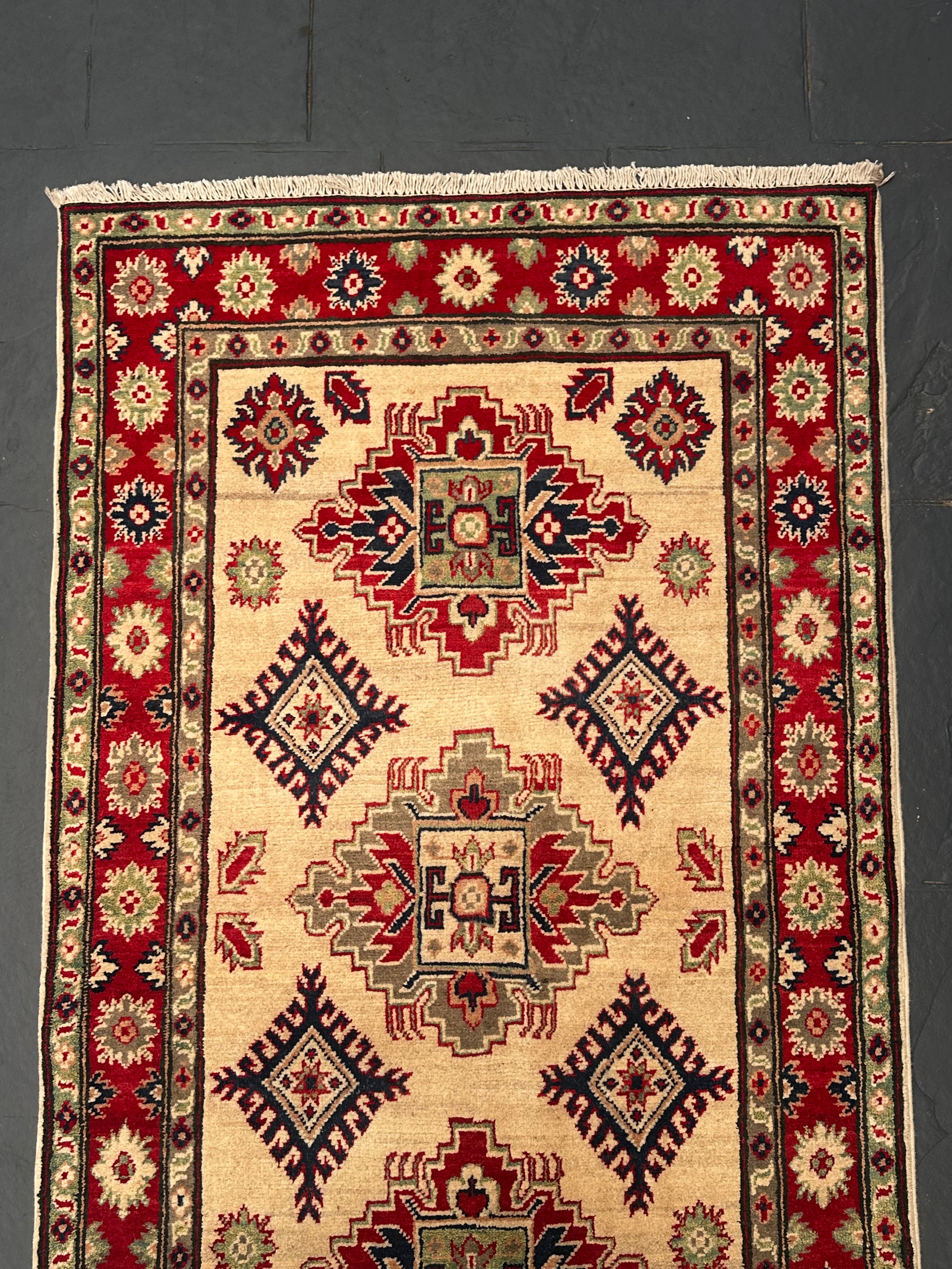 Handmade Afghan Traditional Kazak Wool Rug – 170 CM x 100 CM