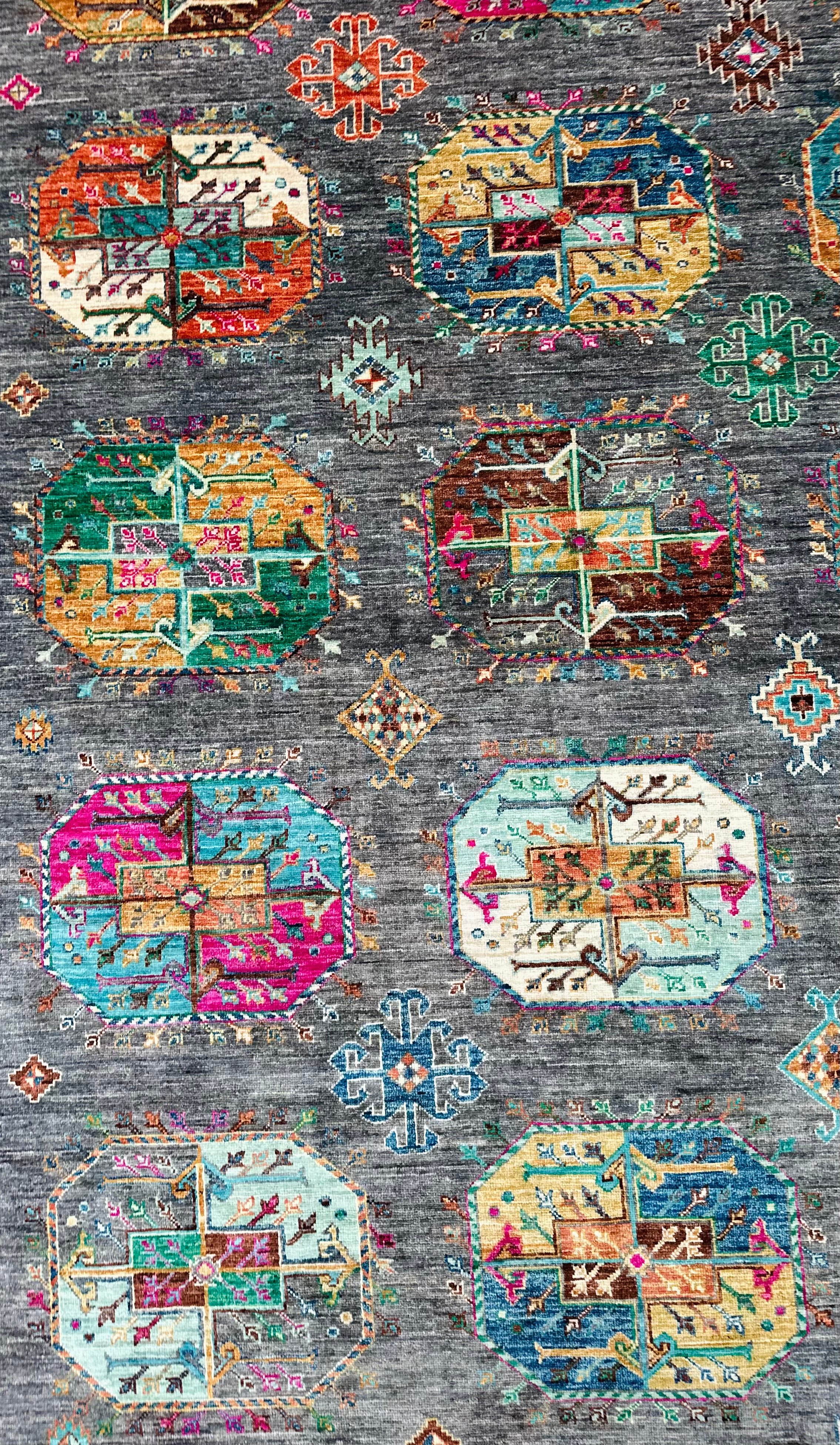 Hand-Knotted Afghan Chobi Wool Rug 244 CM x 177 CM SK#14591