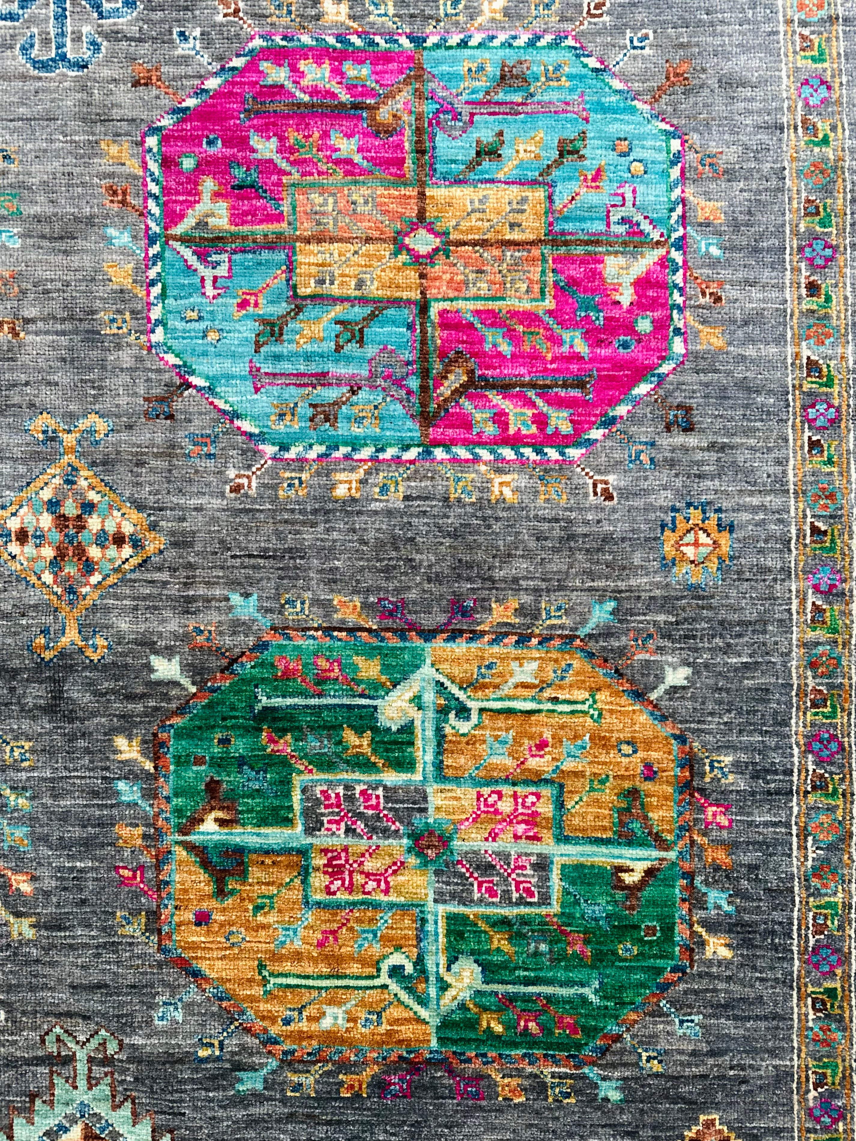 Hand-Knotted Afghan Chobi Wool Rug 244 CM x 177 CM SK#14591