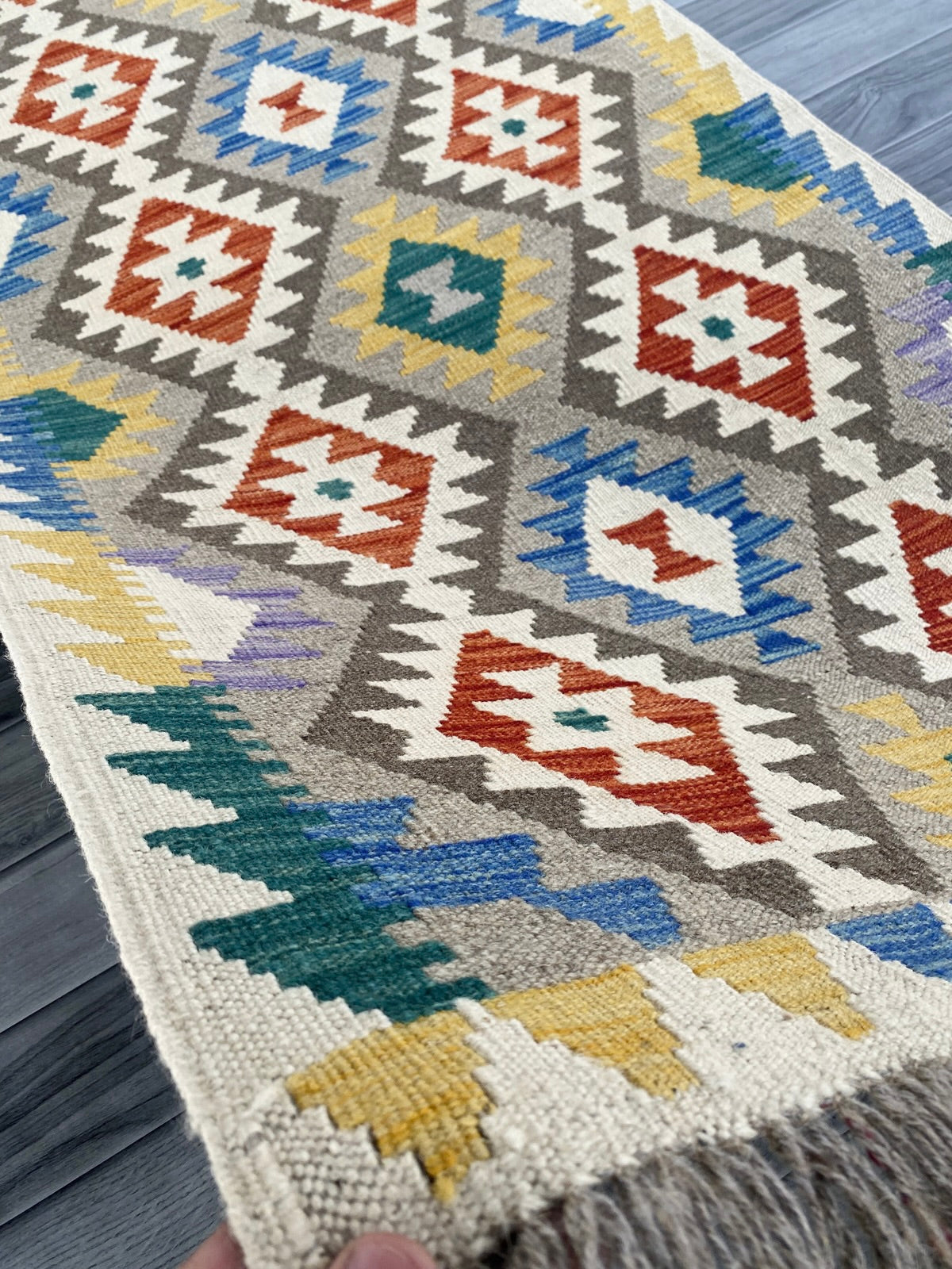 Handmade Afghan Chobi Kilim Hallway Runner Rug 302 CM x 82 CM ( SS # 172 )