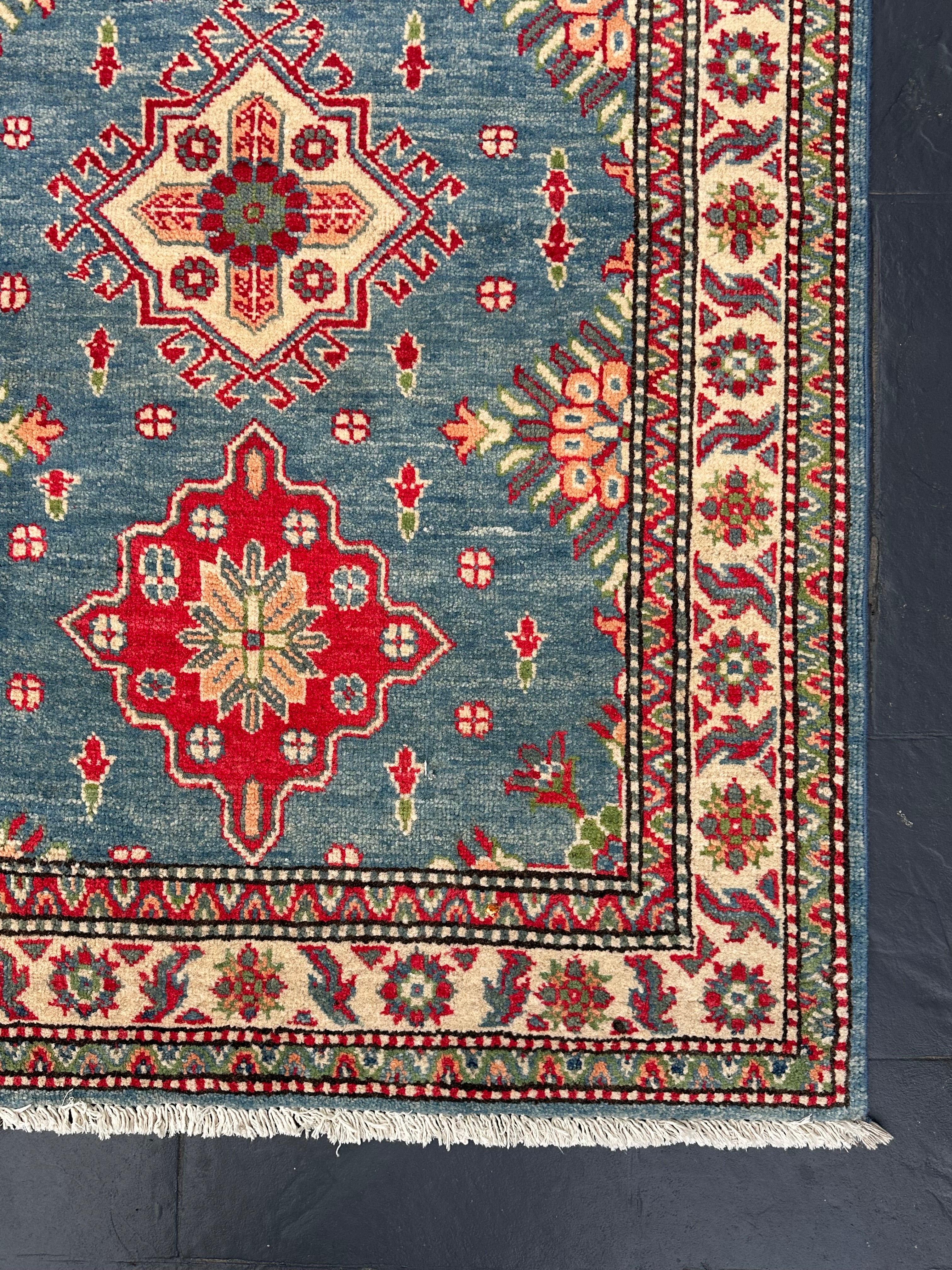 Handmade Afghan Traditional Kazak Wool Rug – 150 CM x 103 CM