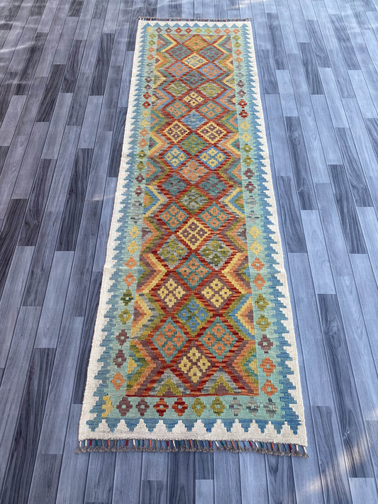 Handmade Flat Weave Kilim Rug (290 CM x 84 CM) SK#1065