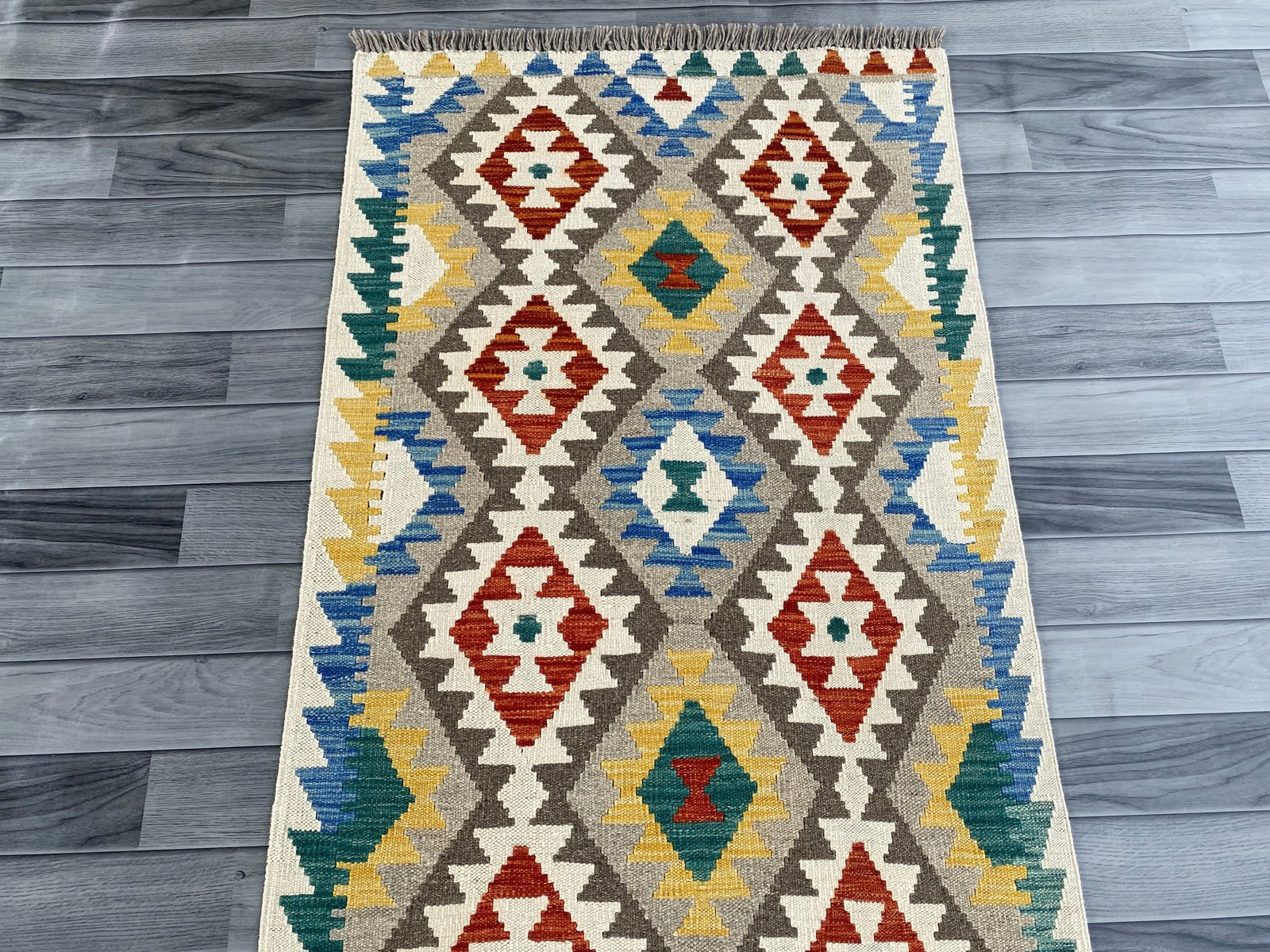Handmade Afghan Chobi Kilim Hallway Runner Rug 302 CM x 82 CM SS # 172