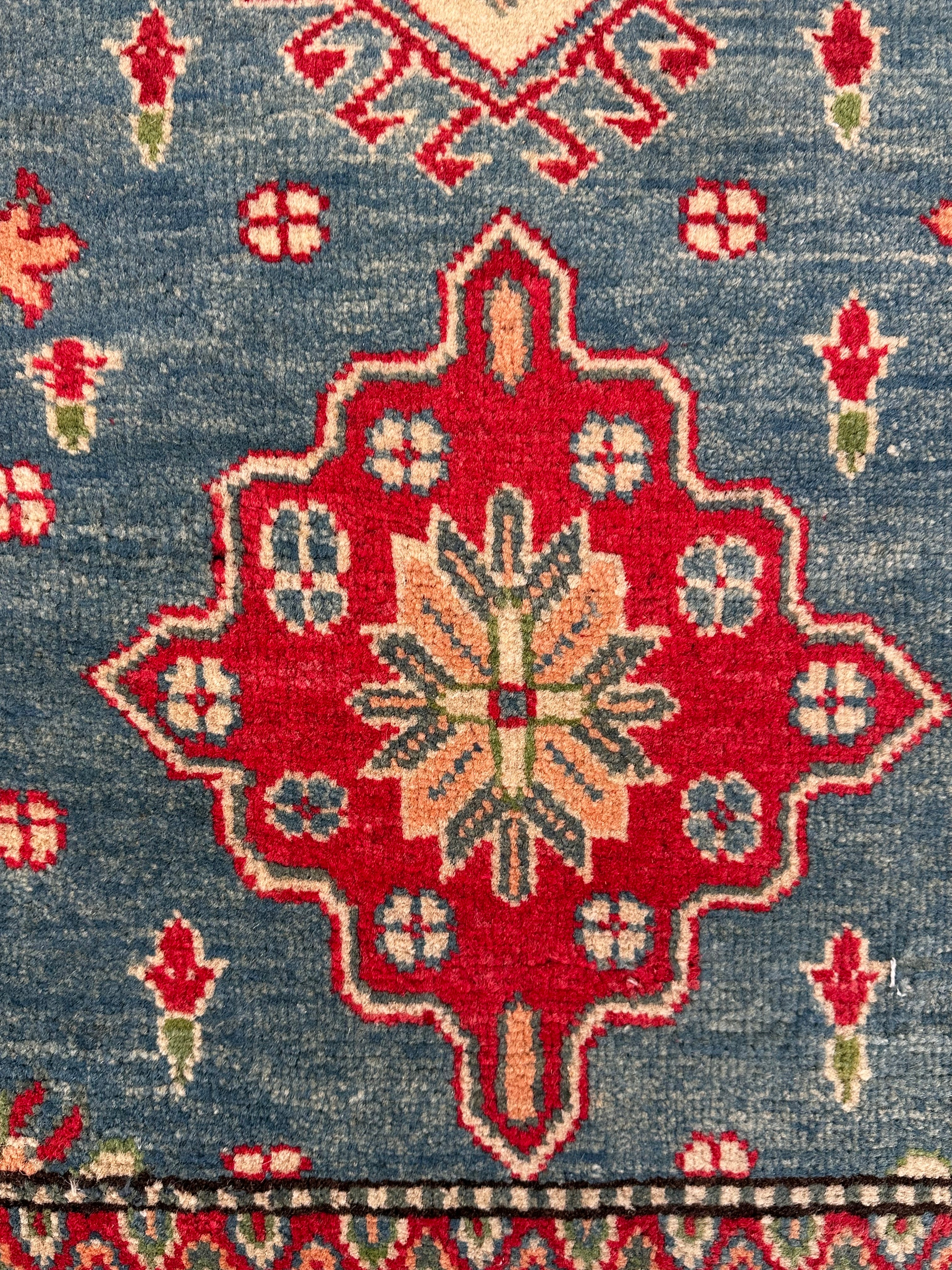 Handmade Afghan Traditional Kazak Wool Rug – 150 CM x 103 CM