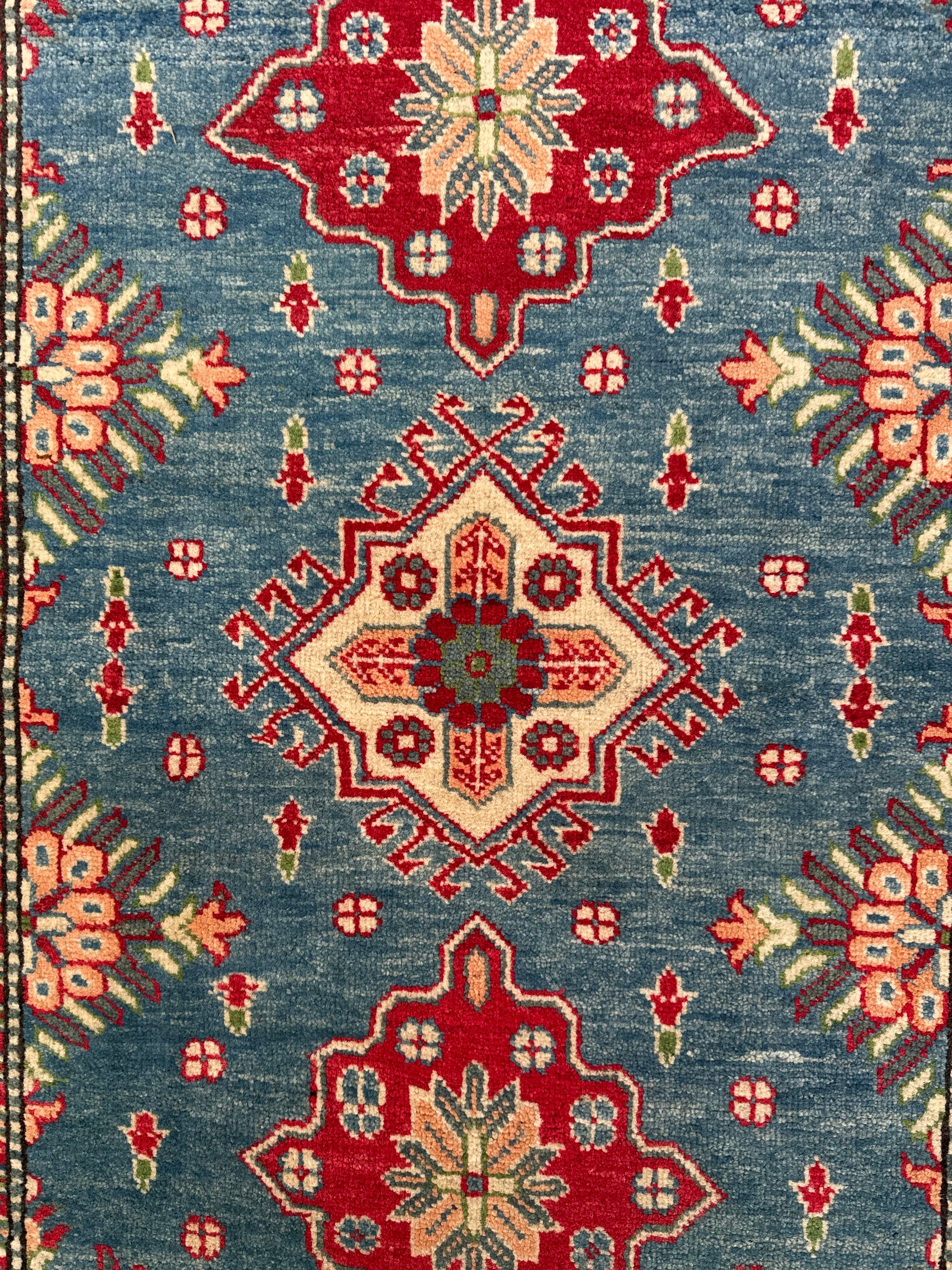 Handmade Afghan Traditional Kazak Wool Rug – 150 CM x 103 CM