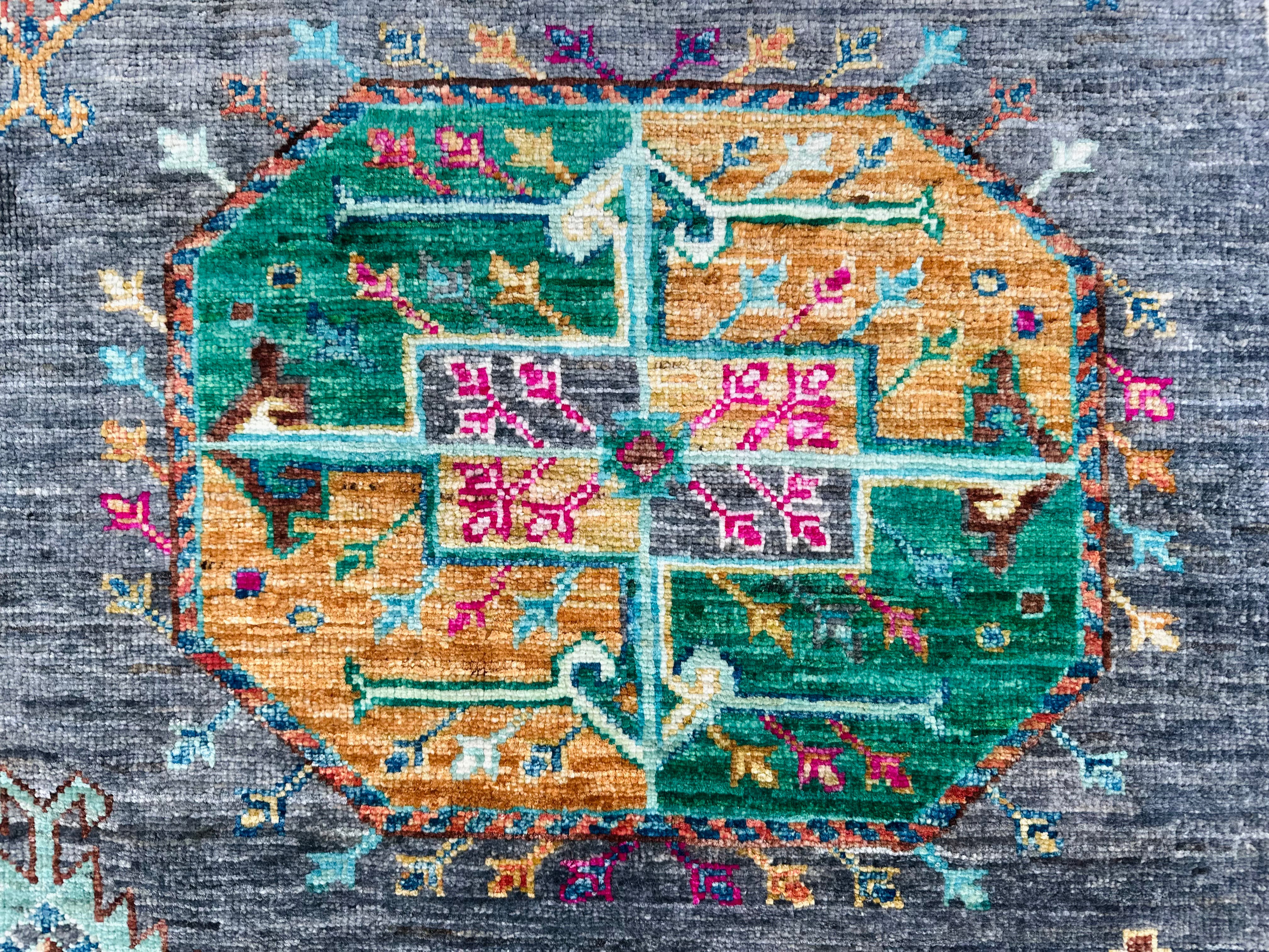 Hand-Knotted Afghan Chobi Wool Rug 244 CM x 177 CM SK#14591