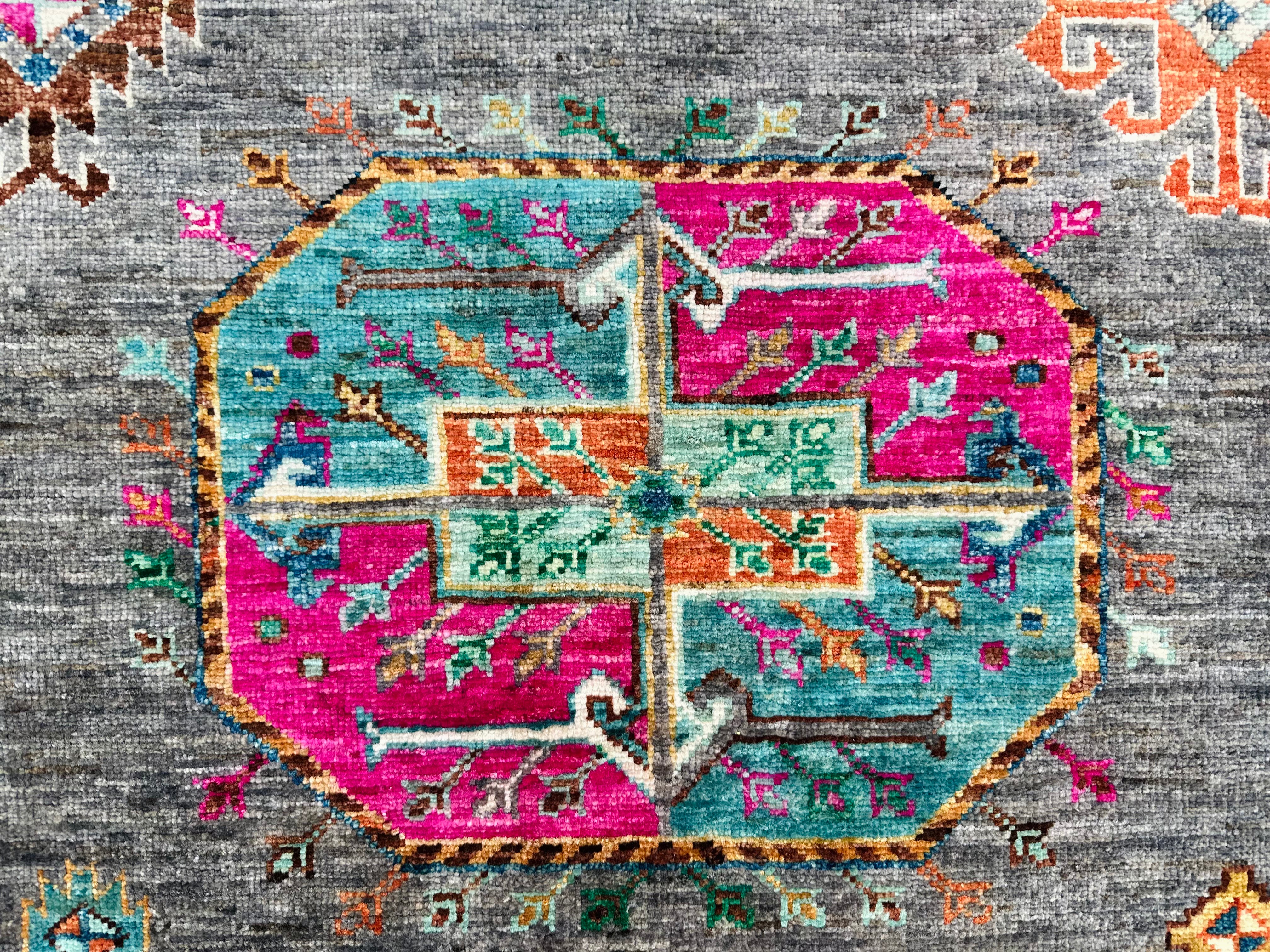 Hand-Knotted Afghan Chobi Wool Rug 244 CM x 177 CM SK#14591