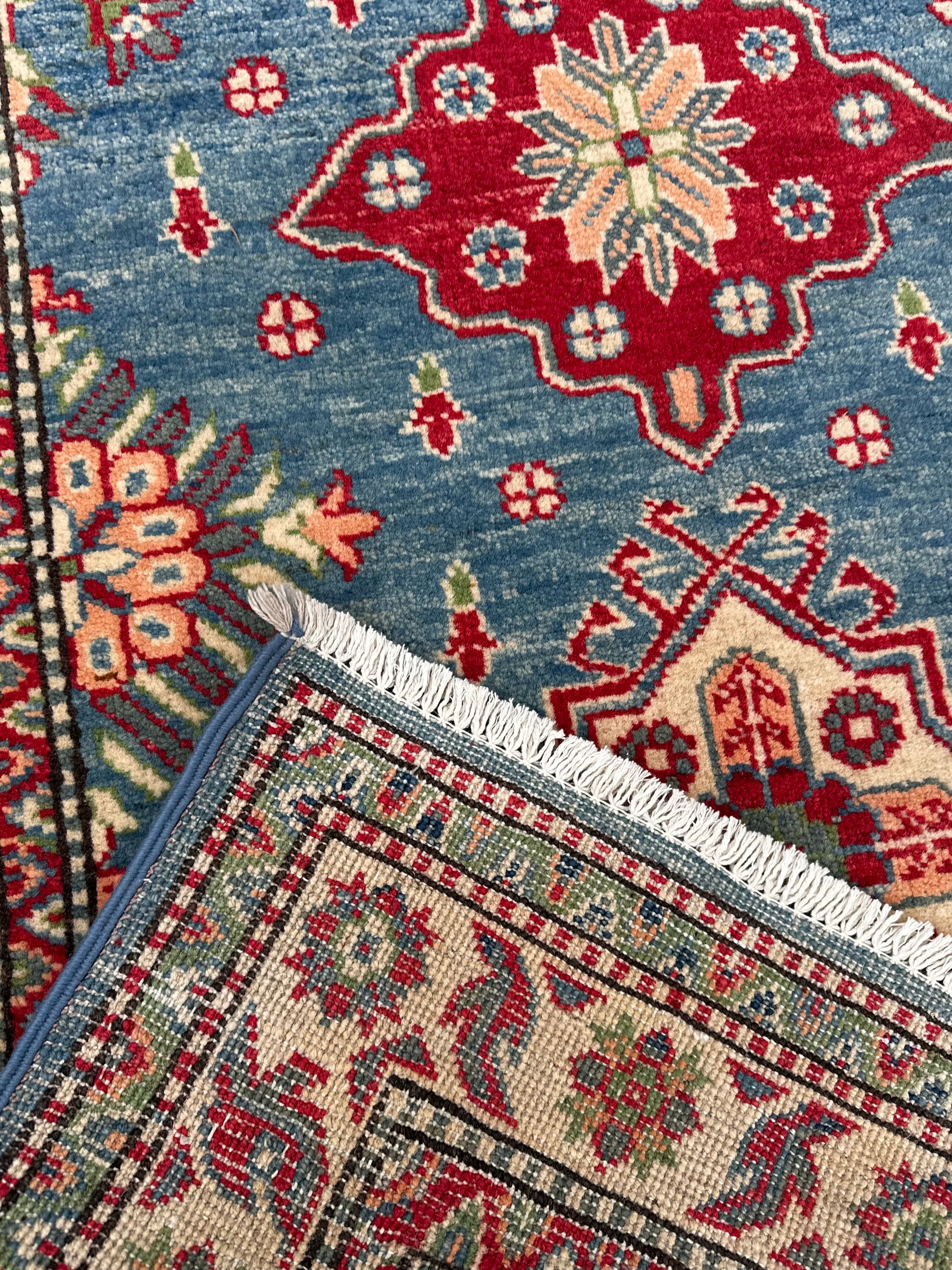 Handmade Afghan Traditional Kazak Wool Rug – 150 CM x 103 CM