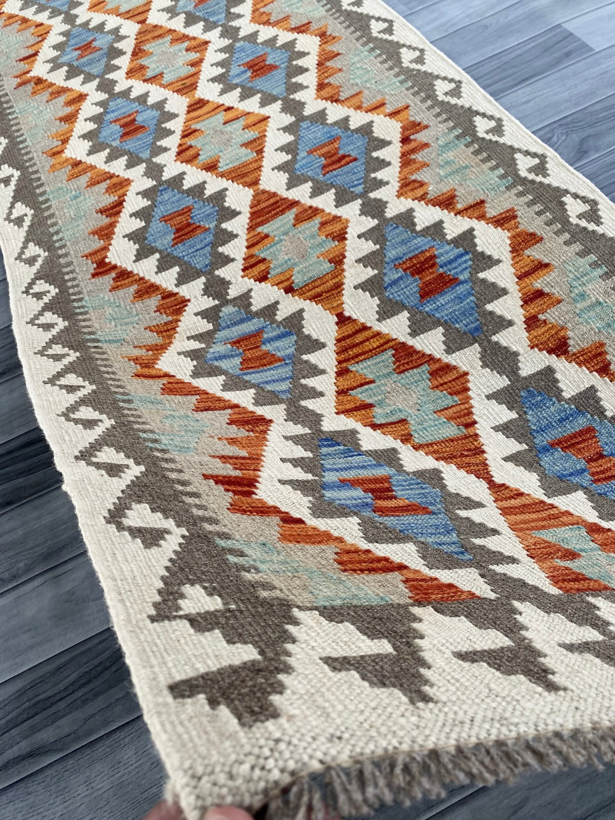 Handmade Afghan Chobi Kilim Hallway Runner Rug 295 CM x 82 CM ( SS # 171 )