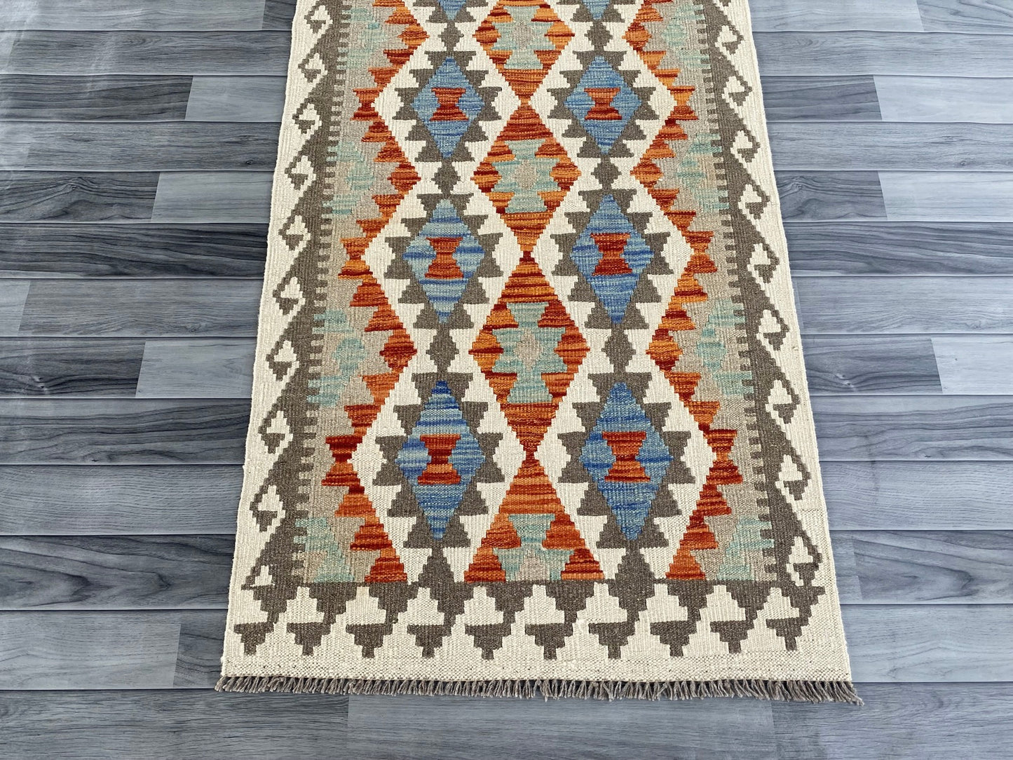 Handmade Afghan Chobi Kilim Hallway Runner Rug 295 CM x 82 CM ( SS # 171 )