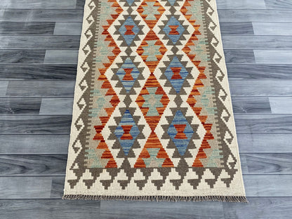 Handmade Afghan Chobi Kilim Hallway Runner Rug 295 CM x 82 CM ( SS # 171 )