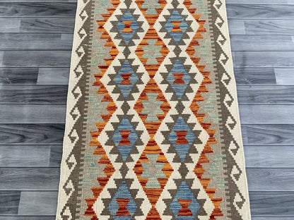 Handmade Afghan Chobi Kilim Hallway Runner Rug 295 CM x 82 CM ( SS # 171 )