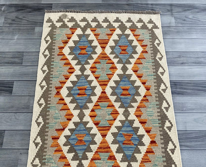 Handmade Afghan Chobi Kilim Hallway Runner Rug 295 CM x 82 CM ( SS # 171 )