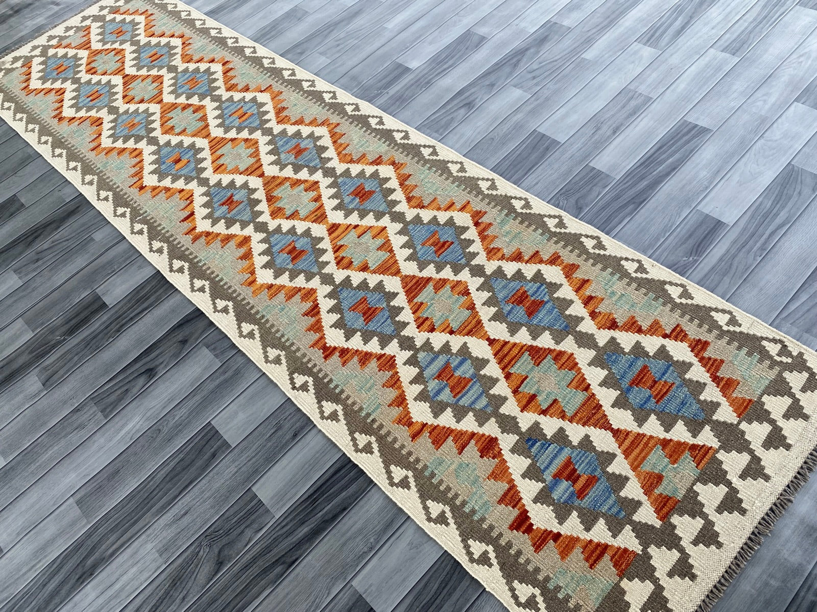 Handmade Afghan Chobi Kilim Hallway Runner Rug 295 CM x 82 CM  SS # 171