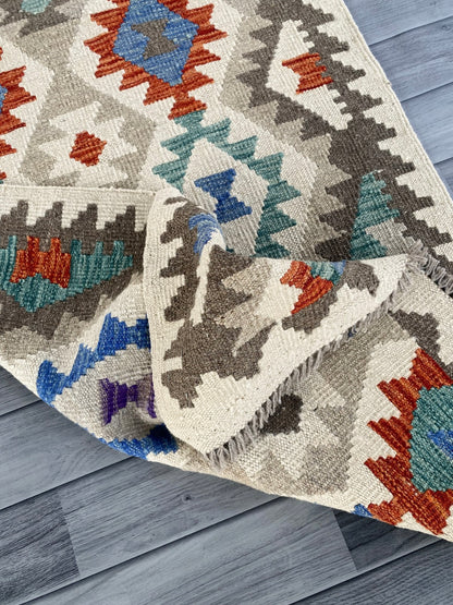 Handmade Afghan Chobi Kilim Hallway Runner Rug 198 CM x 83 CM ( SS # 170 )