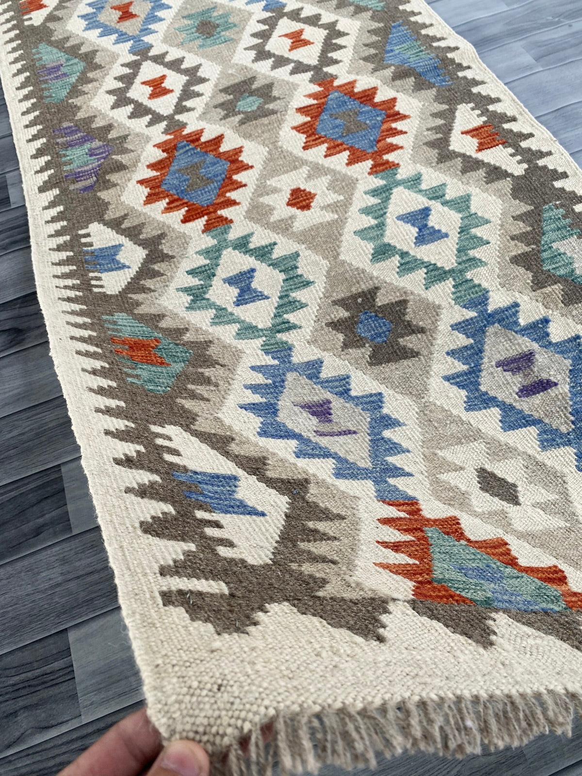 Handmade Afghan Chobi Kilim Hallway Runner Rug 198 CM x 83 CM ( SS # 170 )