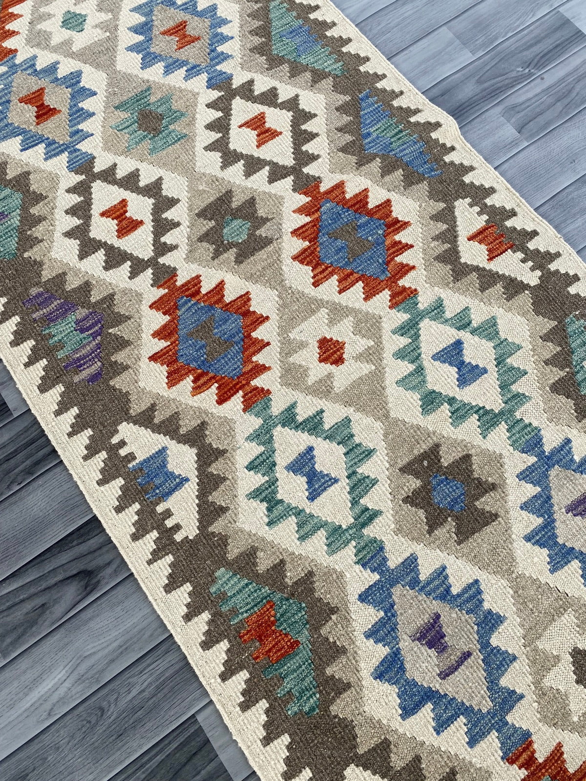 Handmade Afghan Chobi Kilim Hallway Runner Rug 198 CM x 83 CM ( SS # 170 )