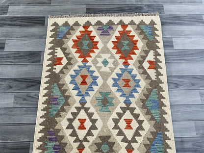 Handmade Afghan Chobi Kilim Hallway Runner Rug 198 CM x 83 CM ( SS # 170 )