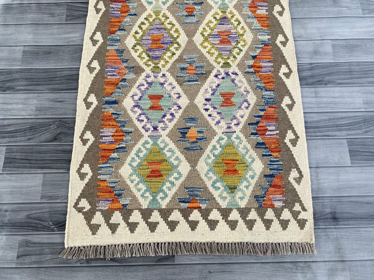 Handmade Afghan Chobi Kilim Hallway Runner Rug 201 CM x 81 CM ( SS # 169 )