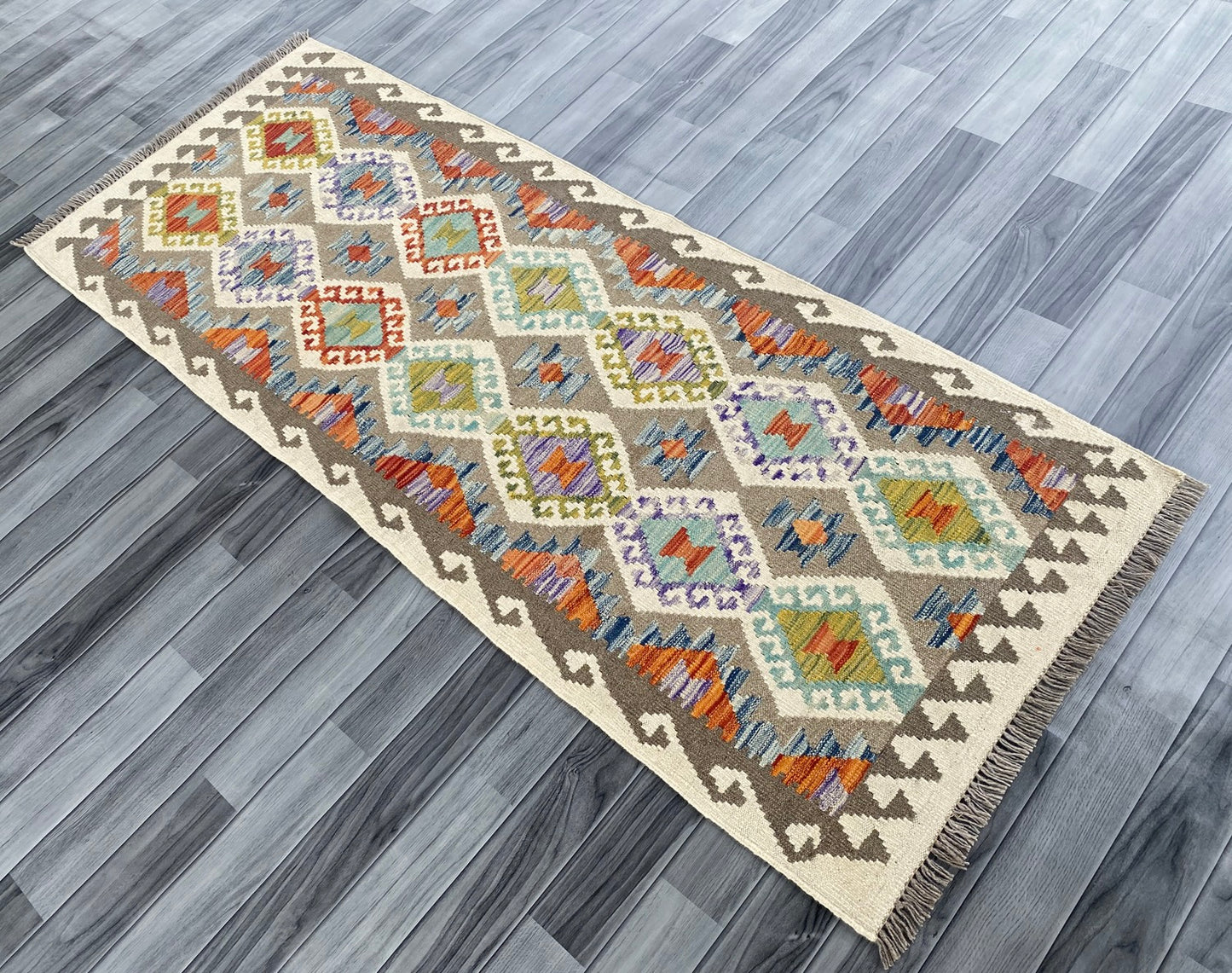 Handmade Afghan Chobi Kilim Hallway Runner Rug 201 CM x 81 CM ( SS # 169 )