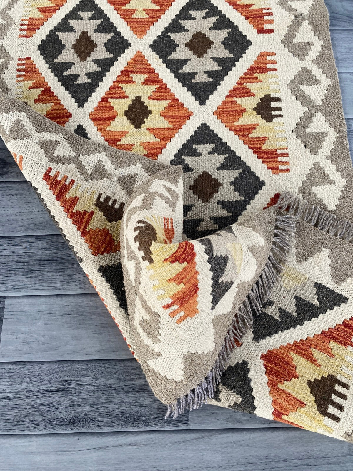 Handmade Afghan Chobi Kilim Hallway Runner Rug 193 CM x 66 CM ( SS # 168 )